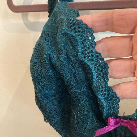 EWA MICHALAK Sz 32 J Emerald Lace Adjustable Straps Underwire Unpadded Bra NWT - Picture 12 of 13